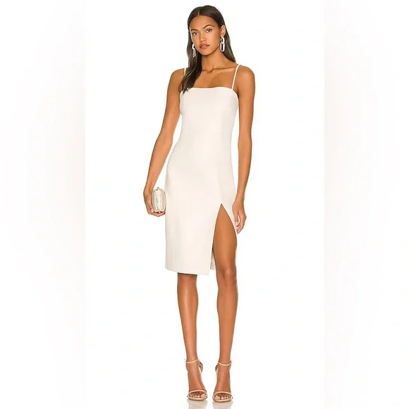 chinese dress ladies Susana Monaco Faux Leather V Dress main image 1